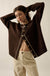 Cozy Nook Contrast-Stripe Crewneck Cardigan - ShopPromesa