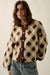 Plaid Idea Jacquard-Knit Bishop-Sleeve Cardigan - ShopPromesa