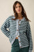 Broad Strokes Striped Knit Crewneck Button-Up Cardigan - ShopPromesa