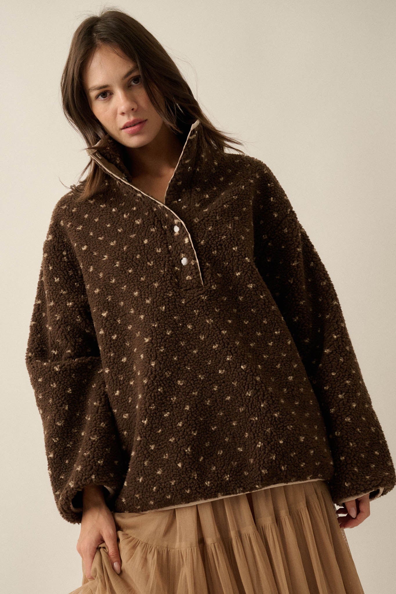 Easy to Love Heart-Print Fleece Pullover Jacket - ShopPromesa