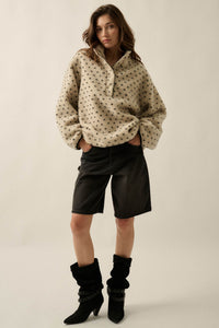 Easy to Love Heart-Print Fleece Pullover Jacket - ShopPromesa