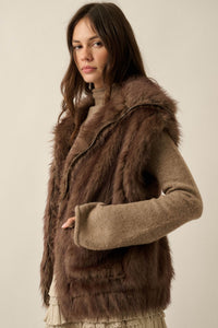 Call of the Wild Faux Fur Collared Pocket Vest - ShopPromesa