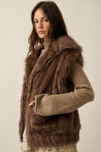 Call of the Wild Faux Fur Collared Pocket Vest - ShopPromesa