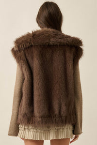 Call of the Wild Faux Fur Collared Pocket Vest - ShopPromesa