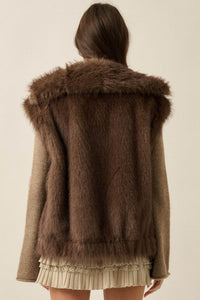 Call of the Wild Faux Fur Collared Pocket Vest - ShopPromesa
