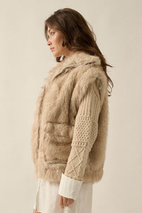 Call of the Wild Faux Fur Collared Pocket Vest - ShopPromesa