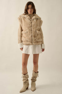 Call of the Wild Faux Fur Collared Pocket Vest - ShopPromesa