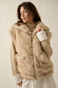Call of the Wild Faux Fur Collared Pocket Vest - ShopPromesa