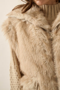Call of the Wild Faux Fur Collared Pocket Vest - ShopPromesa