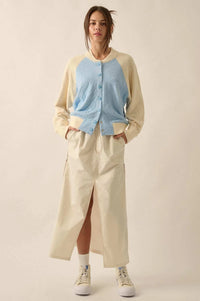 Home Run Colorblock Knit Varsity Bomber Jacket - ShopPromesa