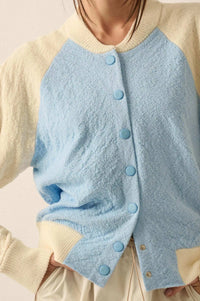 Home Run Colorblock Knit Varsity Bomber Jacket - ShopPromesa