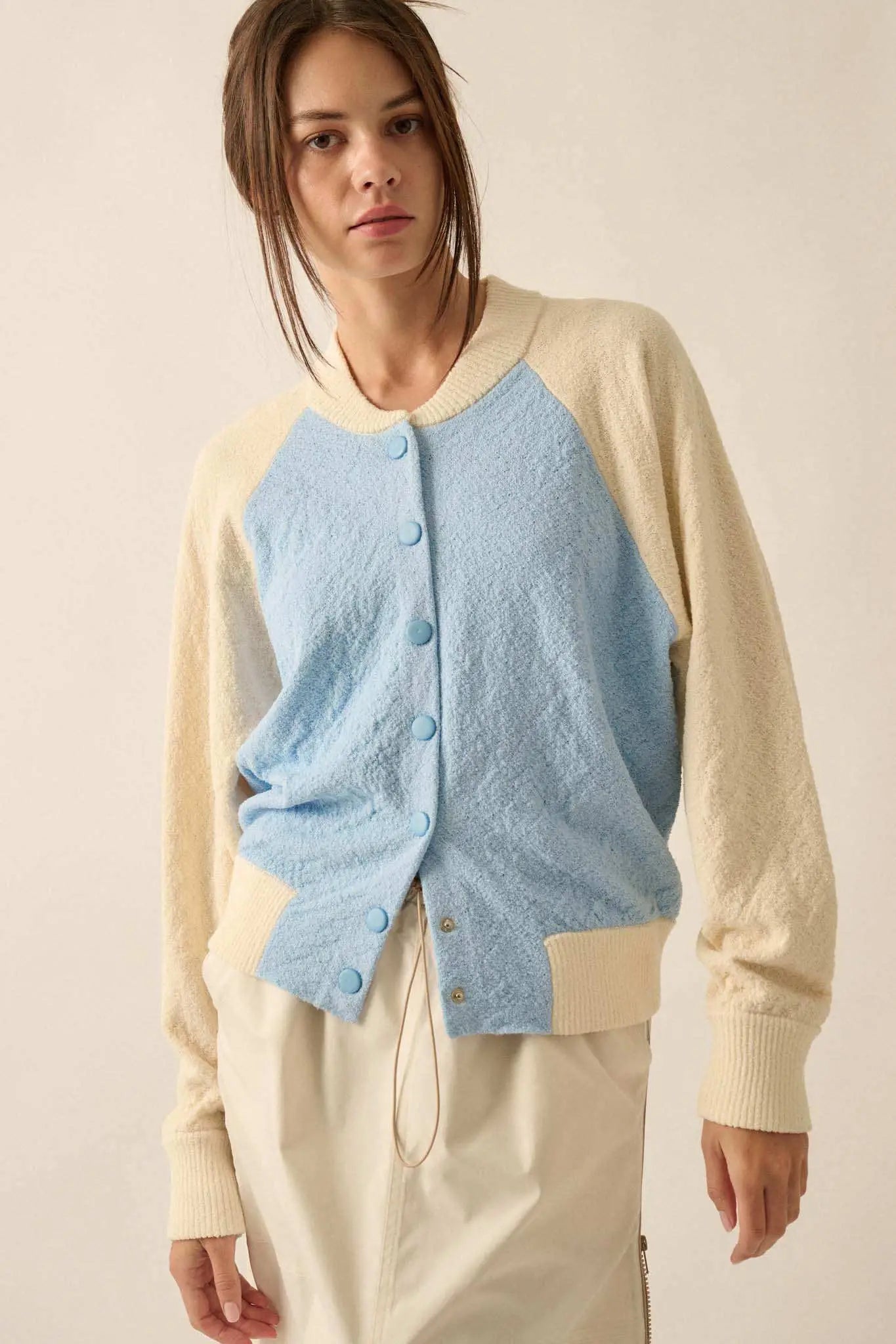 Home Run Colorblock Knit Varsity Bomber Jacket - ShopPromesa