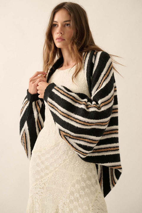 Hold the Line Striped Dolman Shrug Cardigan - ShopPromesa