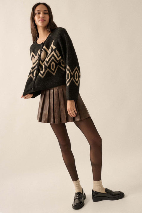 New Angle Geometric Button-Front Cardigan - ShopPromesa