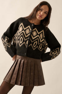 New Angle Geometric Button-Front Cardigan - ShopPromesa