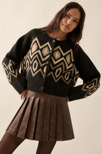 New Angle Geometric Button-Front Cardigan - ShopPromesa