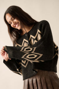 New Angle Geometric Button-Front Cardigan - ShopPromesa