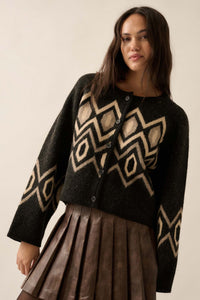 New Angle Geometric Button-Front Cardigan - ShopPromesa