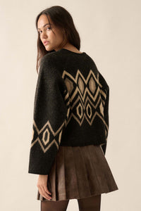 New Angle Geometric Button-Front Cardigan - ShopPromesa