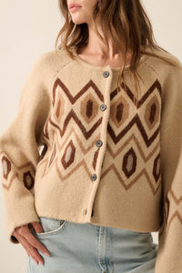 New Angle Geometric Button-Front Cardigan - ShopPromesa