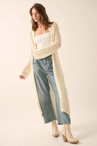 Beautiful Truth Crochet Knit Duster Cardigan - ShopPromesa