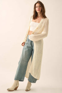 Beautiful Truth Crochet Knit Duster Cardigan - ShopPromesa