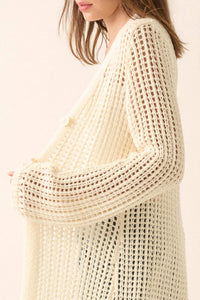Beautiful Truth Crochet Knit Duster Cardigan - ShopPromesa