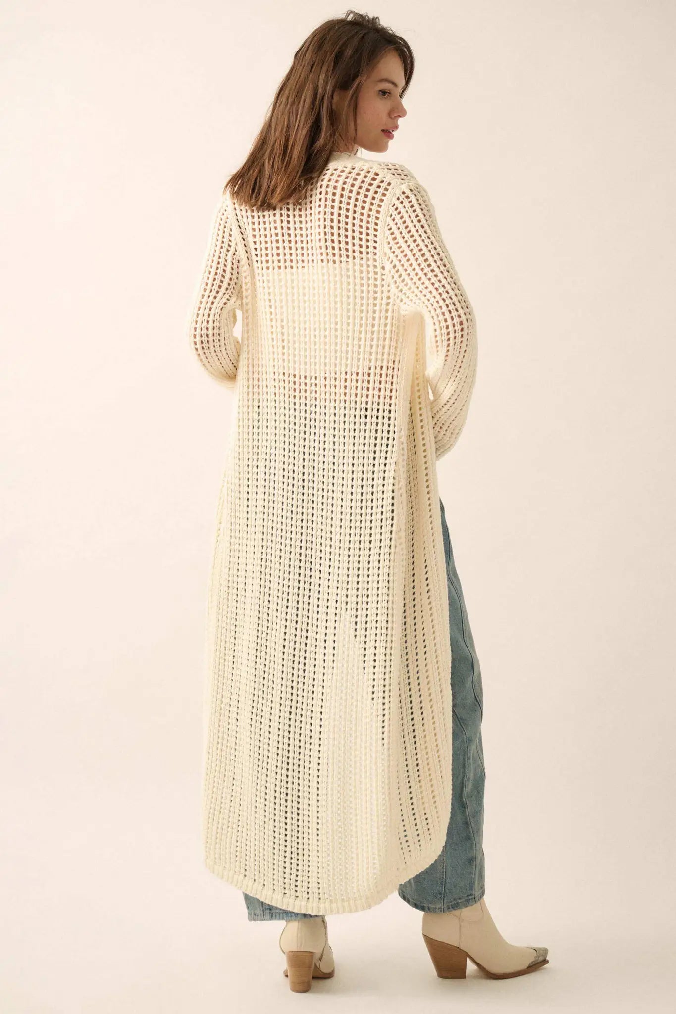 Beautiful Truth Crochet Knit Duster Cardigan - ShopPromesa