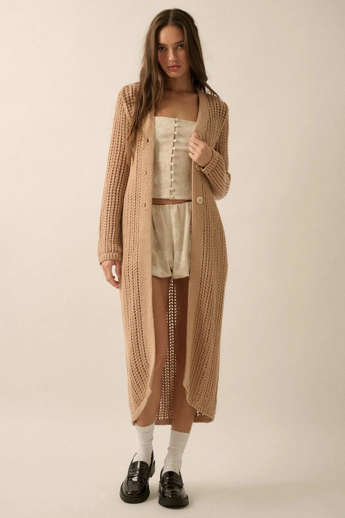 Beautiful Truth Crochet Knit Duster Cardigan - ShopPromesa