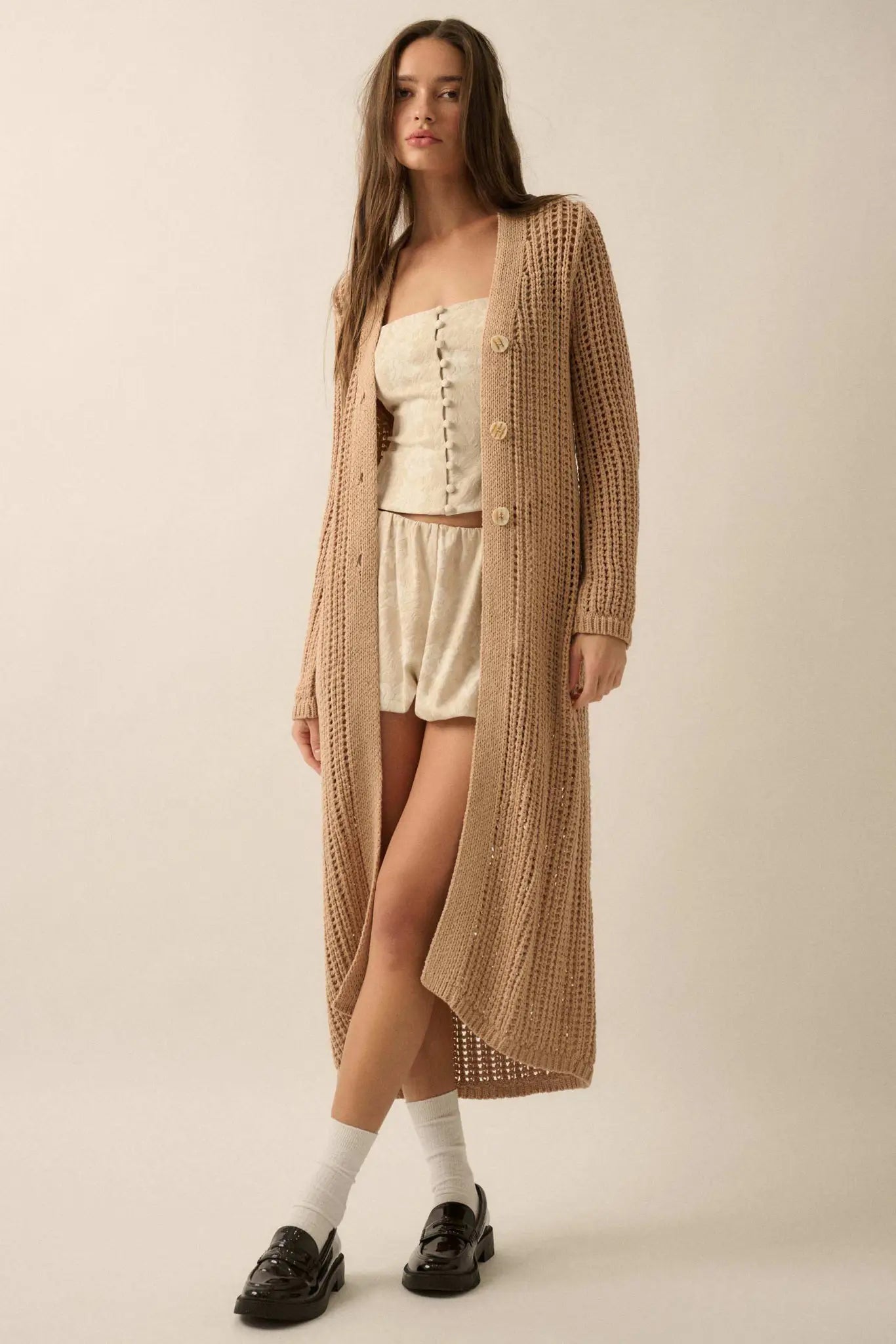 Beautiful Truth Crochet Knit Duster Cardigan - ShopPromesa
