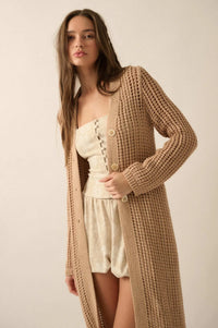Beautiful Truth Crochet Knit Duster Cardigan - ShopPromesa