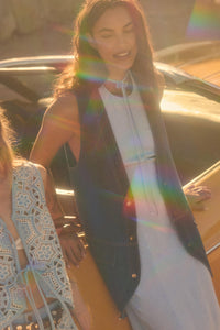 Days Go By Denim Snap-Front Vest - ShopPromesa