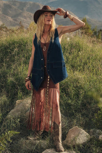 Days Go By Denim Snap-Front Vest - ShopPromesa