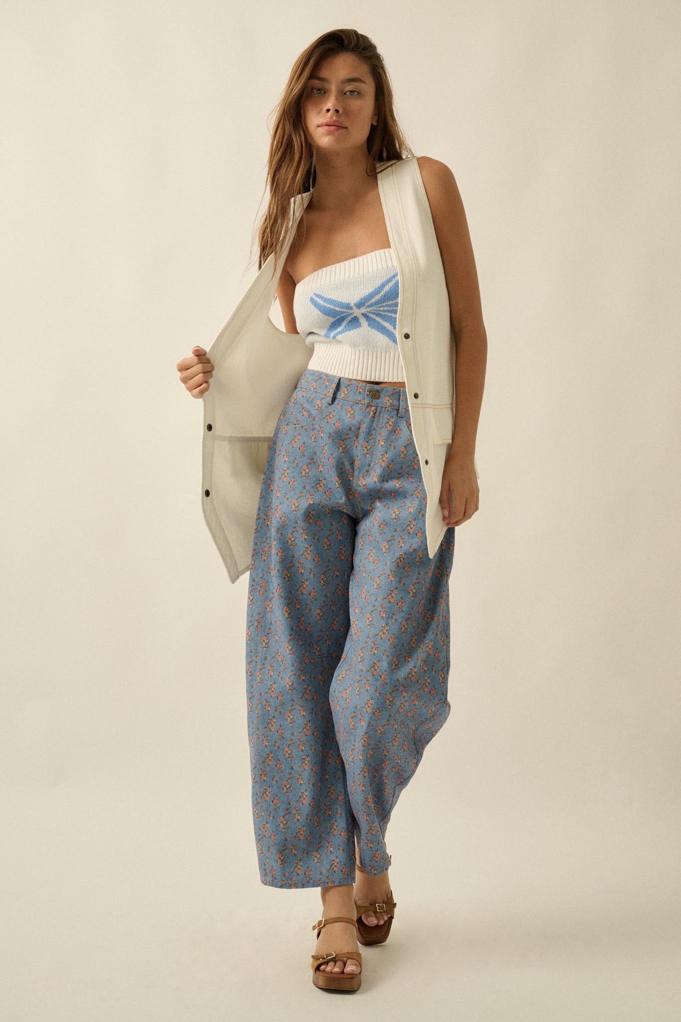 Days Go By Denim Snap-Front Vest - ShopPromesa