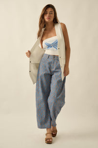 Days Go By Denim Snap-Front Vest - ShopPromesa