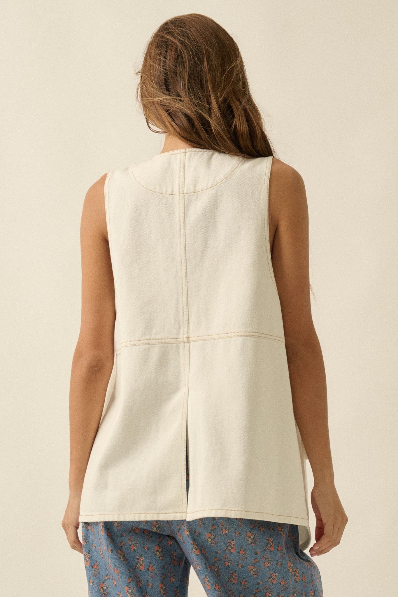 Days Go By Denim Snap-Front Vest - ShopPromesa