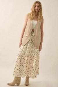 Days Go By Denim Snap-Front Vest - ShopPromesa