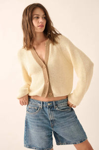 Meant to Be Contrast Knit Cropped Cardigan - ShopPromesa