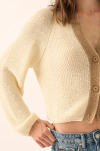 Meant to Be Contrast Knit Cropped Cardigan - ShopPromesa