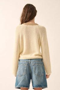 Meant to Be Contrast Knit Cropped Cardigan - ShopPromesa