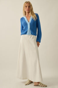 Meant to Be Contrast Knit Cropped Cardigan - ShopPromesa