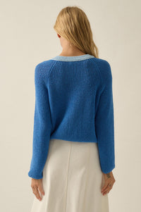 Meant to Be Contrast Knit Cropped Cardigan - ShopPromesa