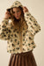 Winter Blossoms Floral Fleece Hooded Jacket