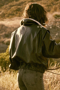 Taking Flight Fleece-Collar Faux Leather Jacket - ShopPromesa