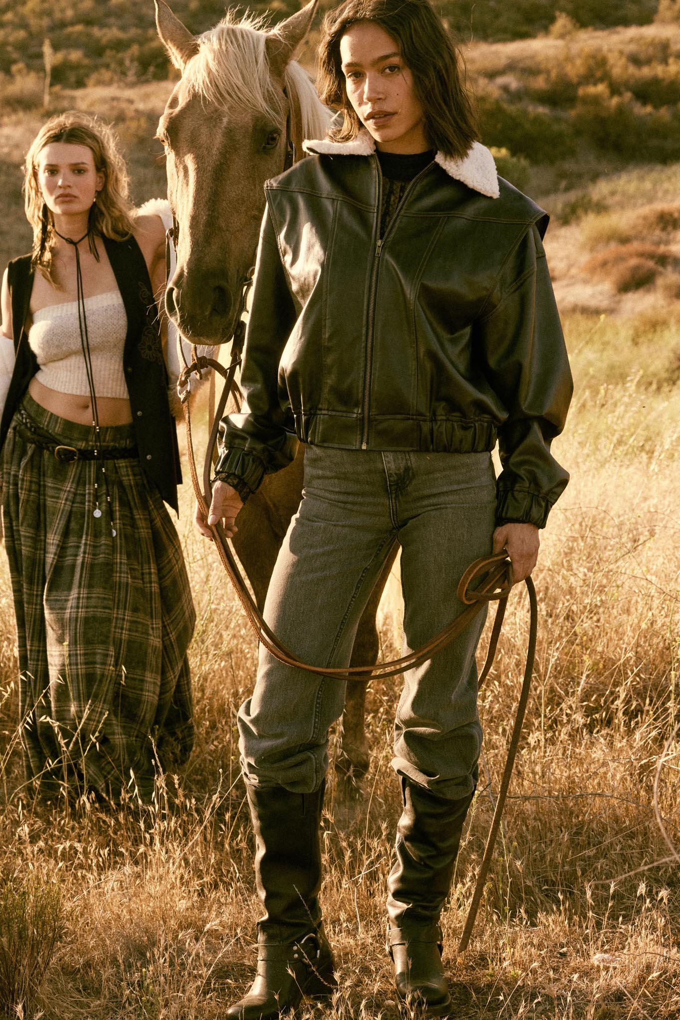 Taking Flight Fleece-Collar Faux Leather Jacket - ShopPromesa