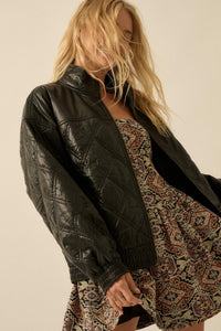 Chill Factor Quilted Vegan Leather Oversize Jacket - ShopPromesa