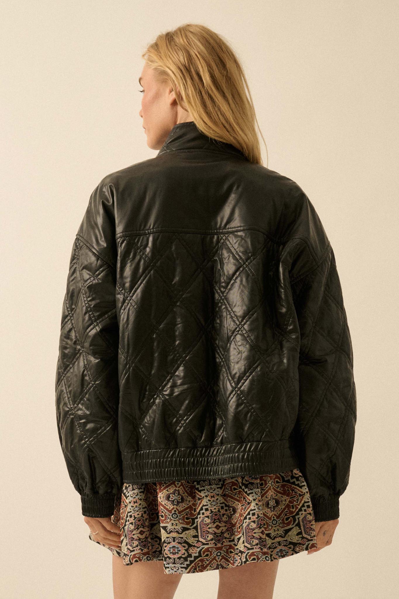 Chill Factor Quilted Vegan Leather Oversize Jacket - ShopPromesa