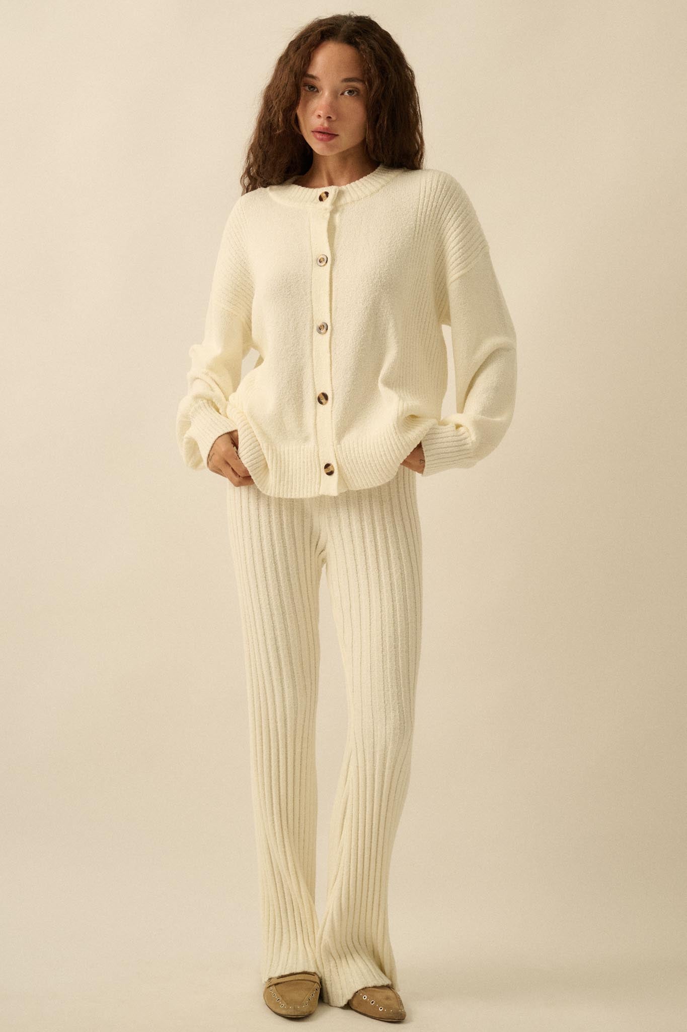 Promise the Label Textured Knit Buttoned Cardigan - ShopPromesa