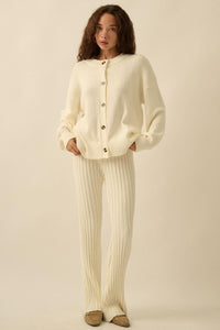 Promise the Label Textured Knit Buttoned Cardigan - ShopPromesa