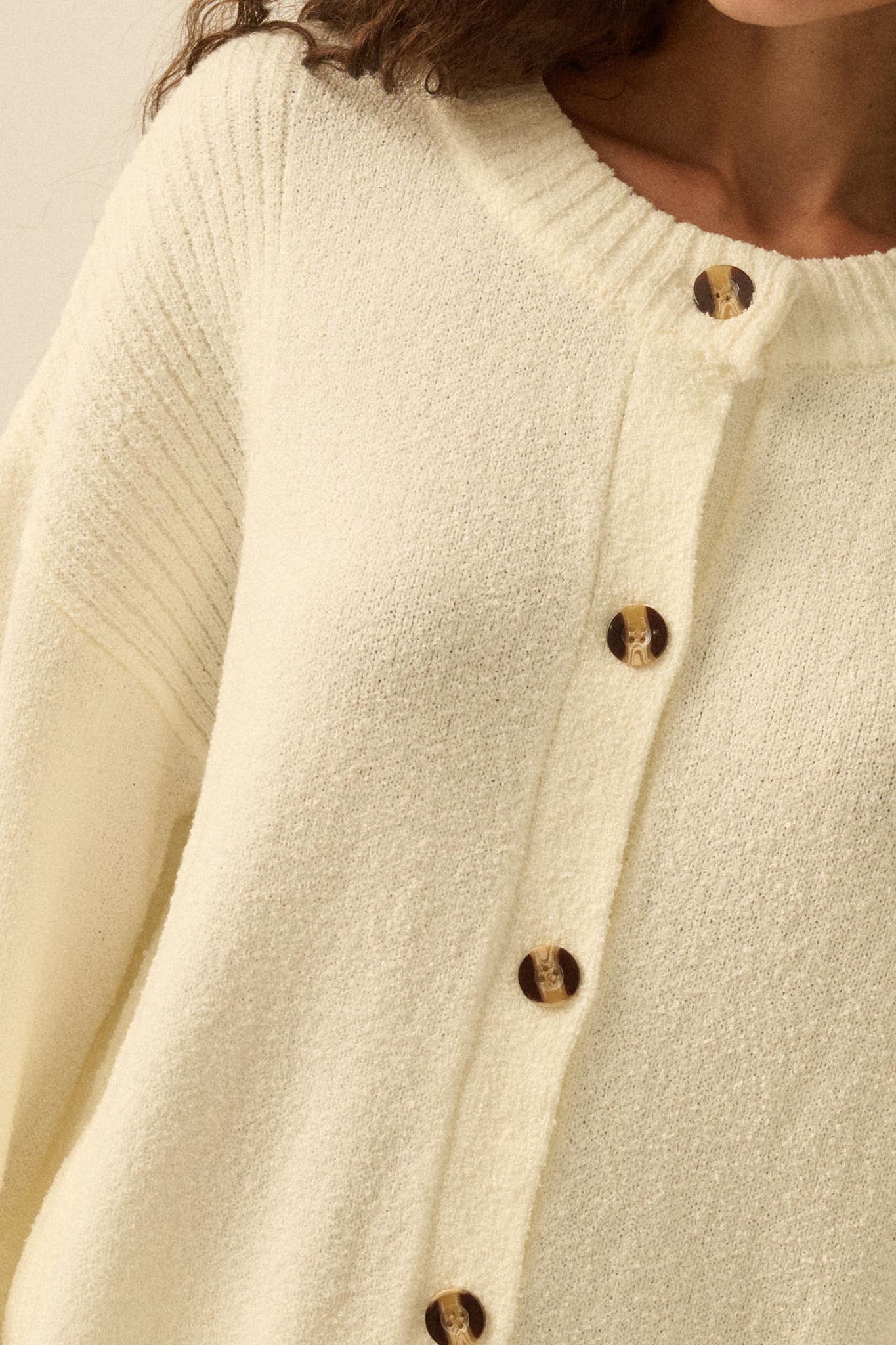 Promise the Label Textured Knit Buttoned Cardigan - ShopPromesa
